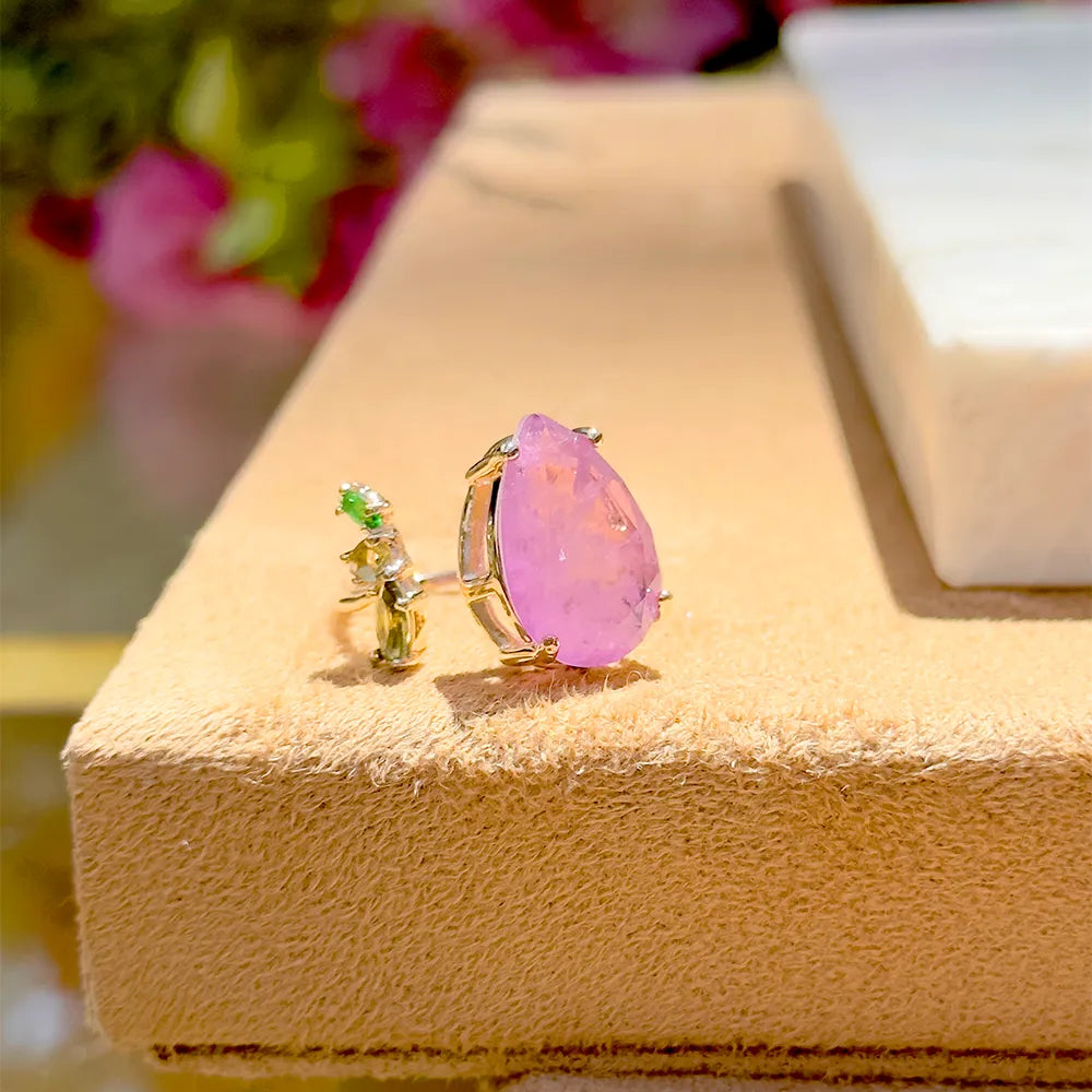 PEAR AMETHYST RING
