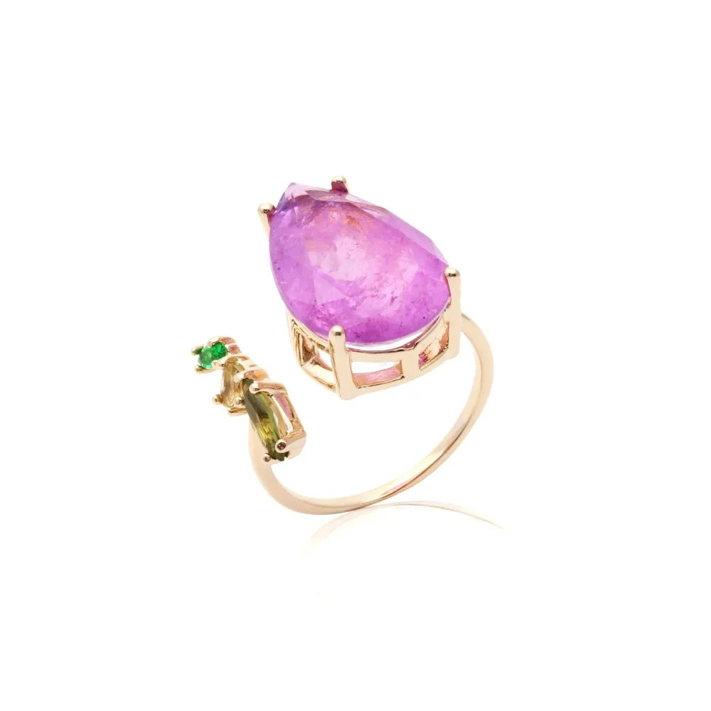 PEAR AMETHYST RING