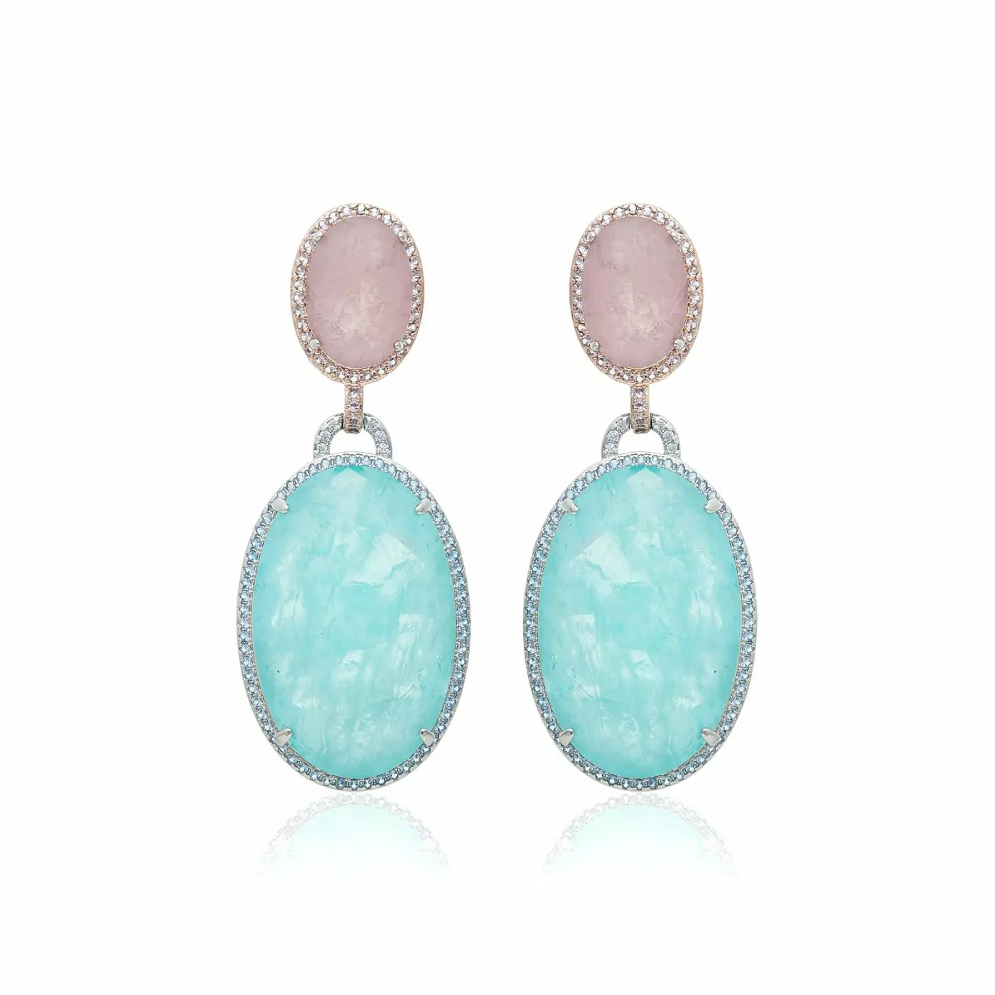 OVAL LIGHT TOURMALINE EARRING