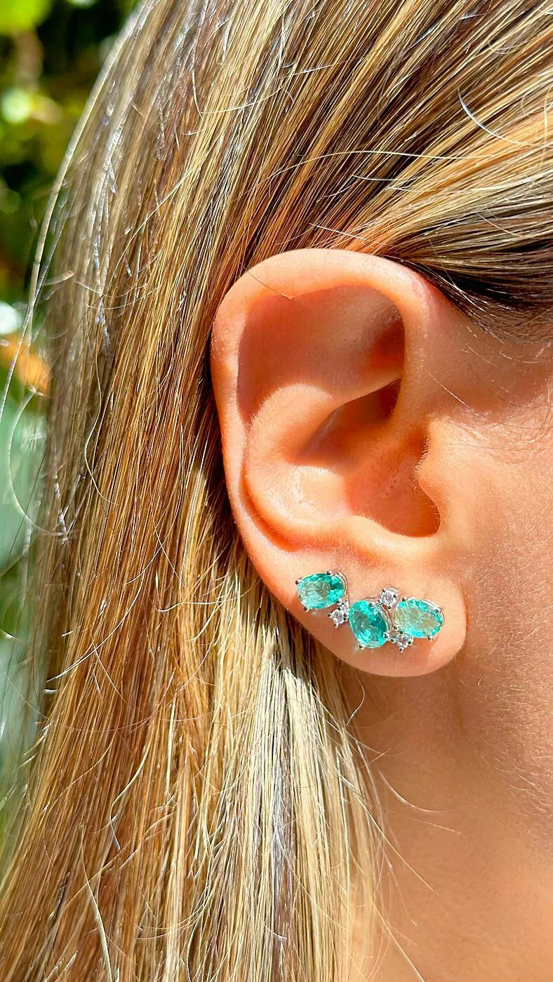 OVAL PARAIBA EARRING