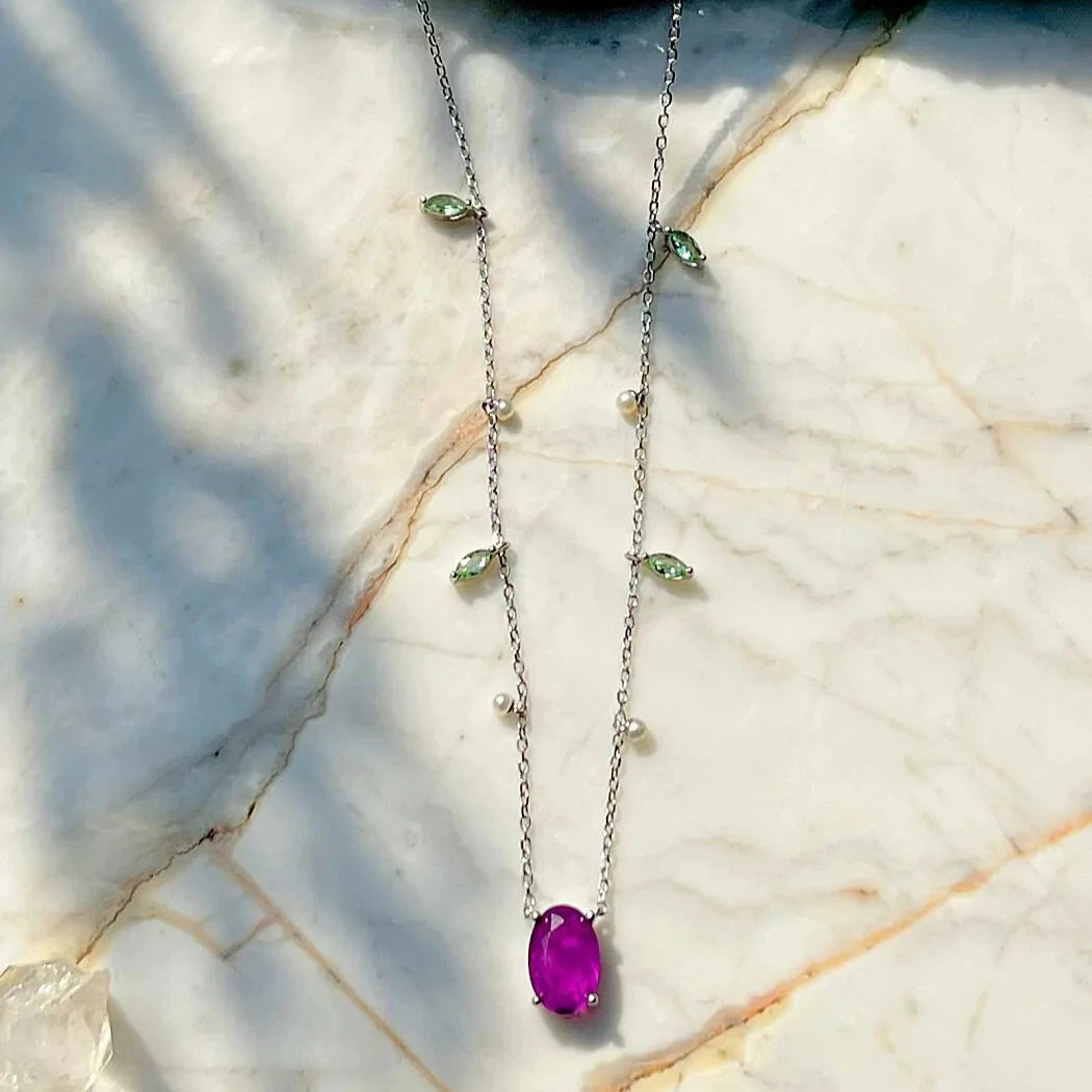 AMETHYST OVAL NECKLACE
