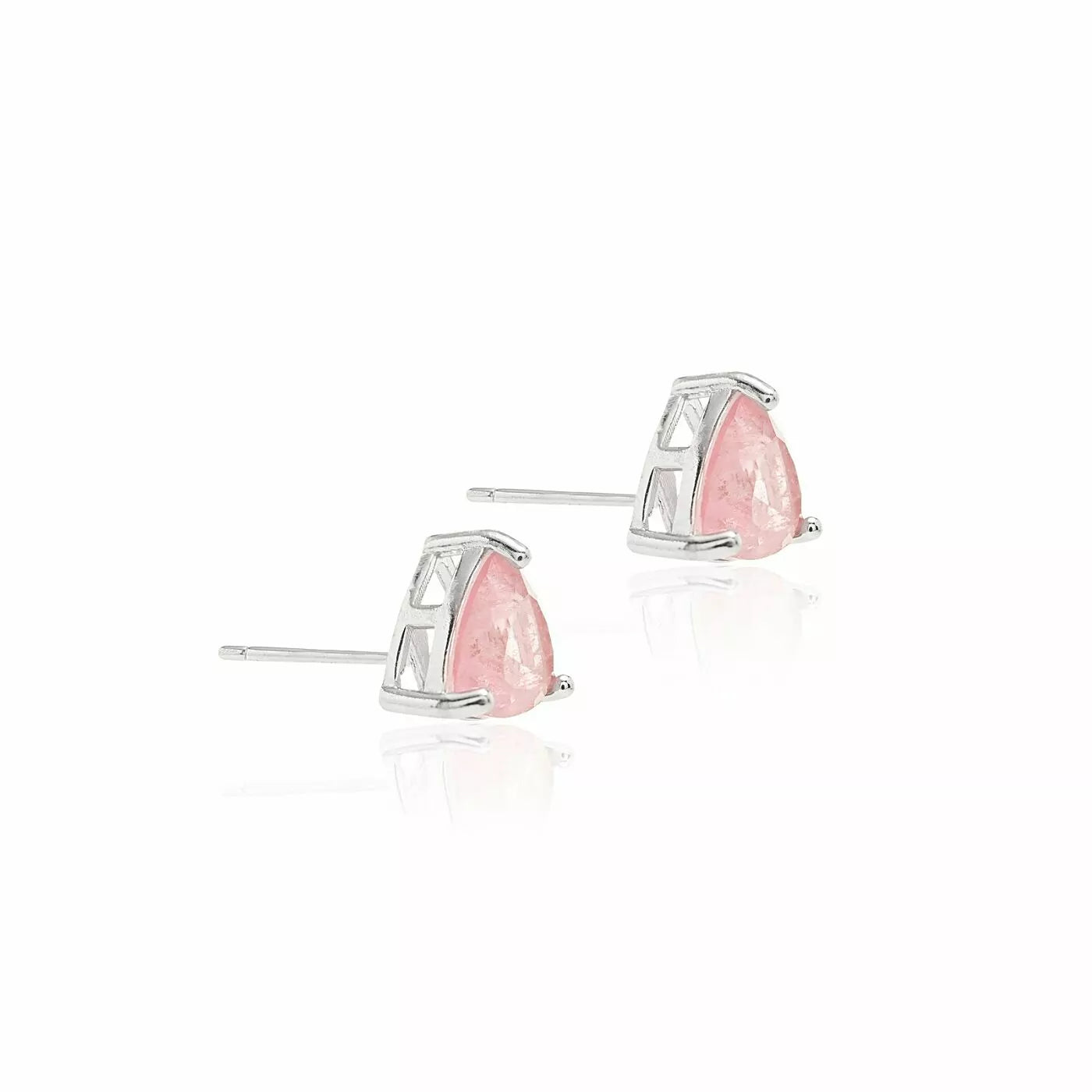 ROSE QUARTZ TRIANGLE EARRING