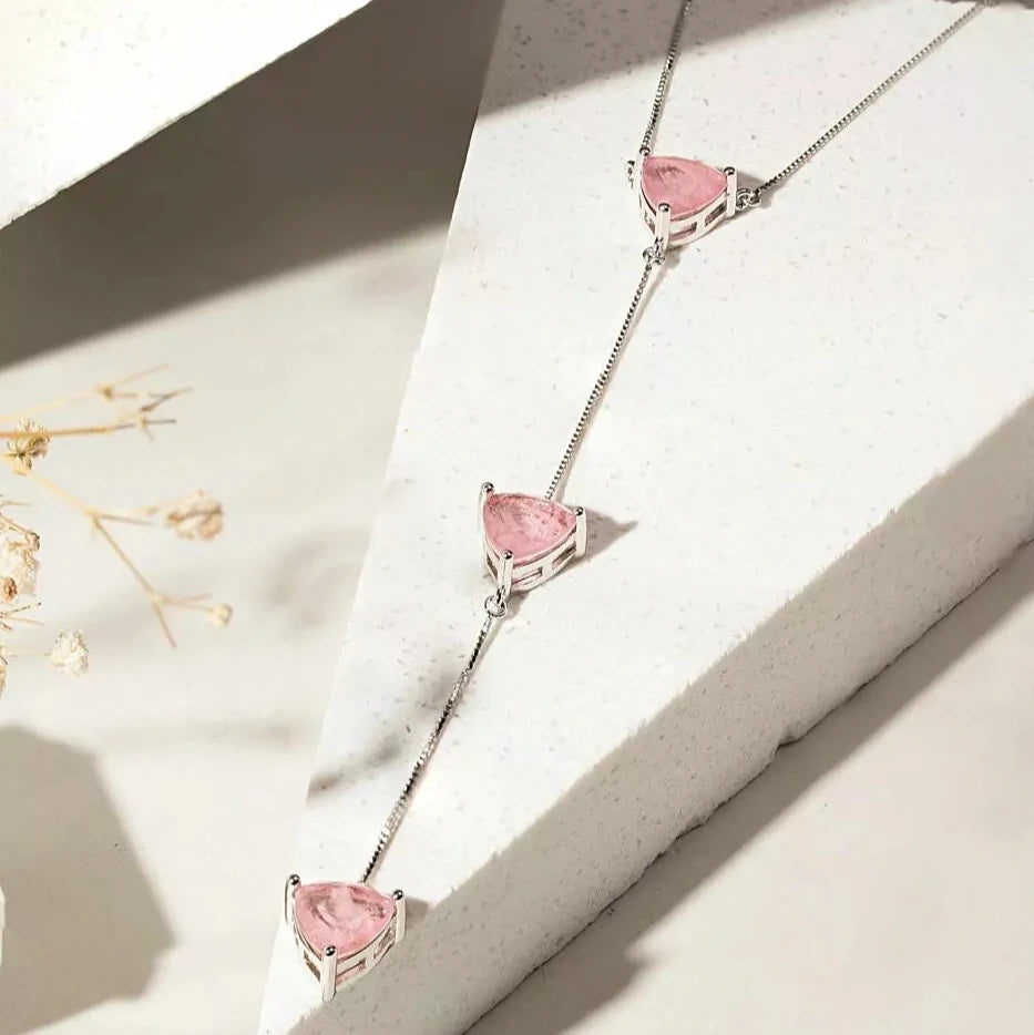 ROSE QUARTZ TRIANGLE SET