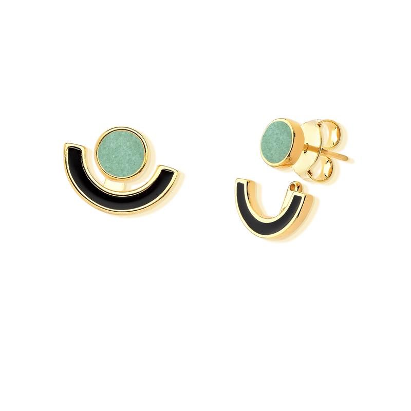 TWO COLORS NATURAL STONE EARRING
