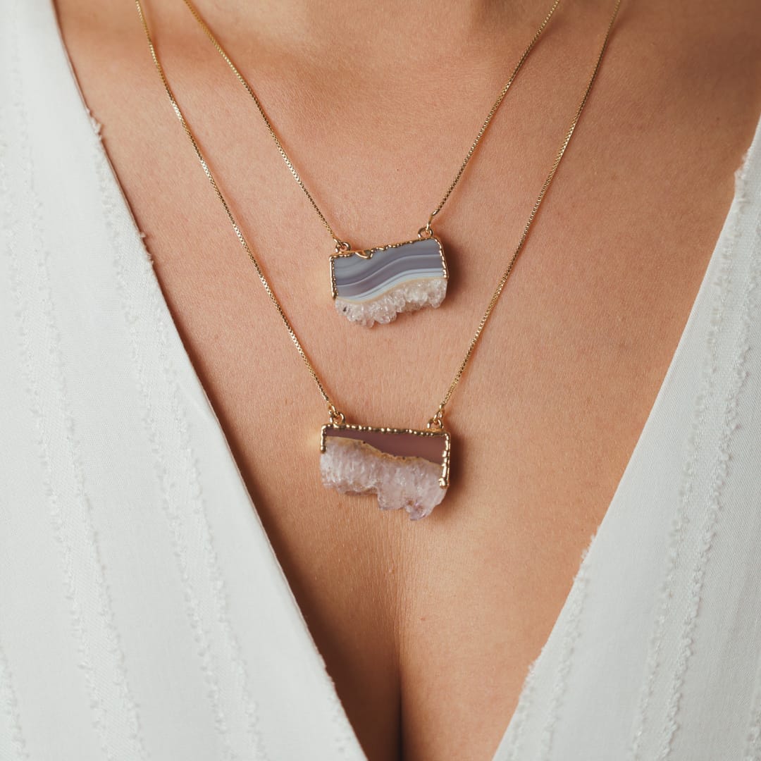 NATURAL GEODE NECKLACE