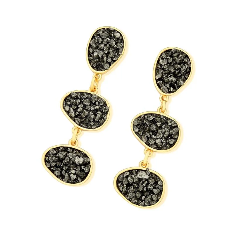 THREE NATURAL STONE EARRING