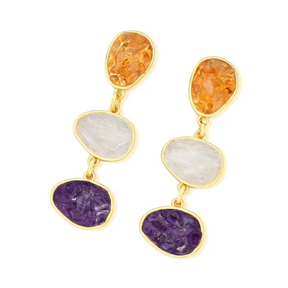 THREE NATURAL STONE EARRING