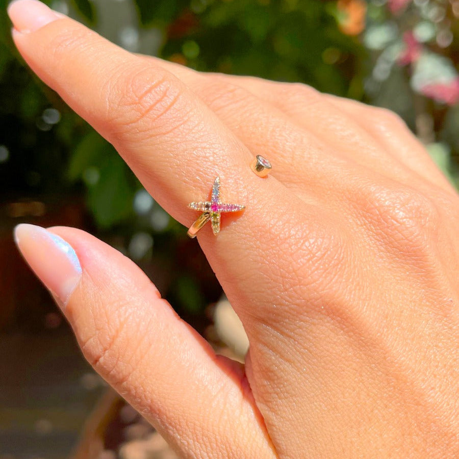 COLORED STARS RING
