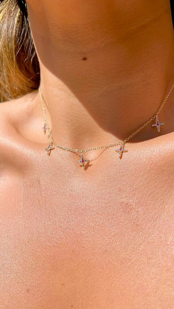 COLORED STARS NECKLACE