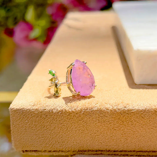 PEAR AMETHYST RING