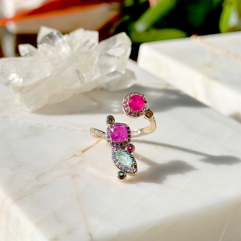EMBROIDERED DROPS RING