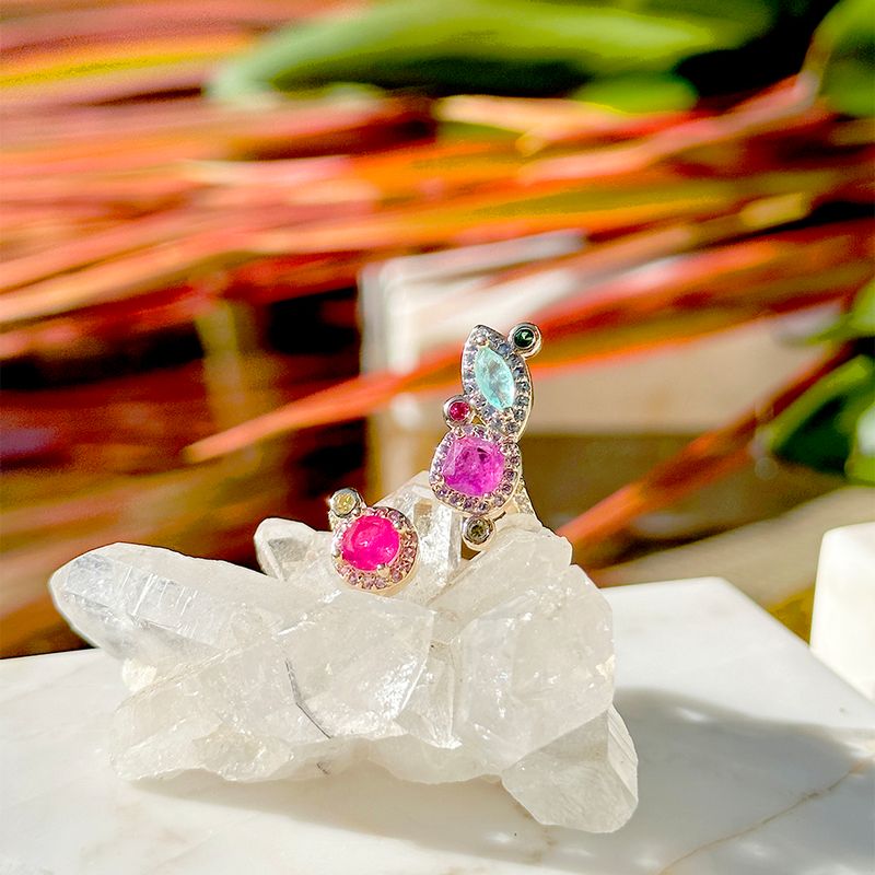 EMBROIDERED DROPS RING