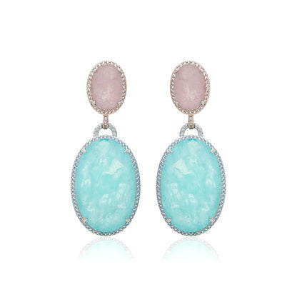 OVAL LIGHT TOURMALINE EARRING