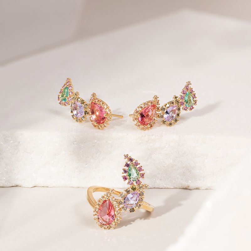 EMBROIDERED DROPS EARRING