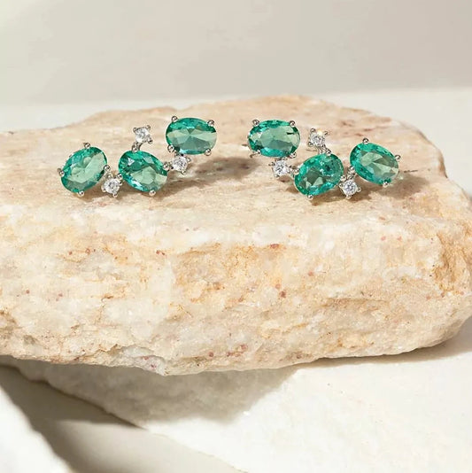 OVAL PARAIBA EARRING