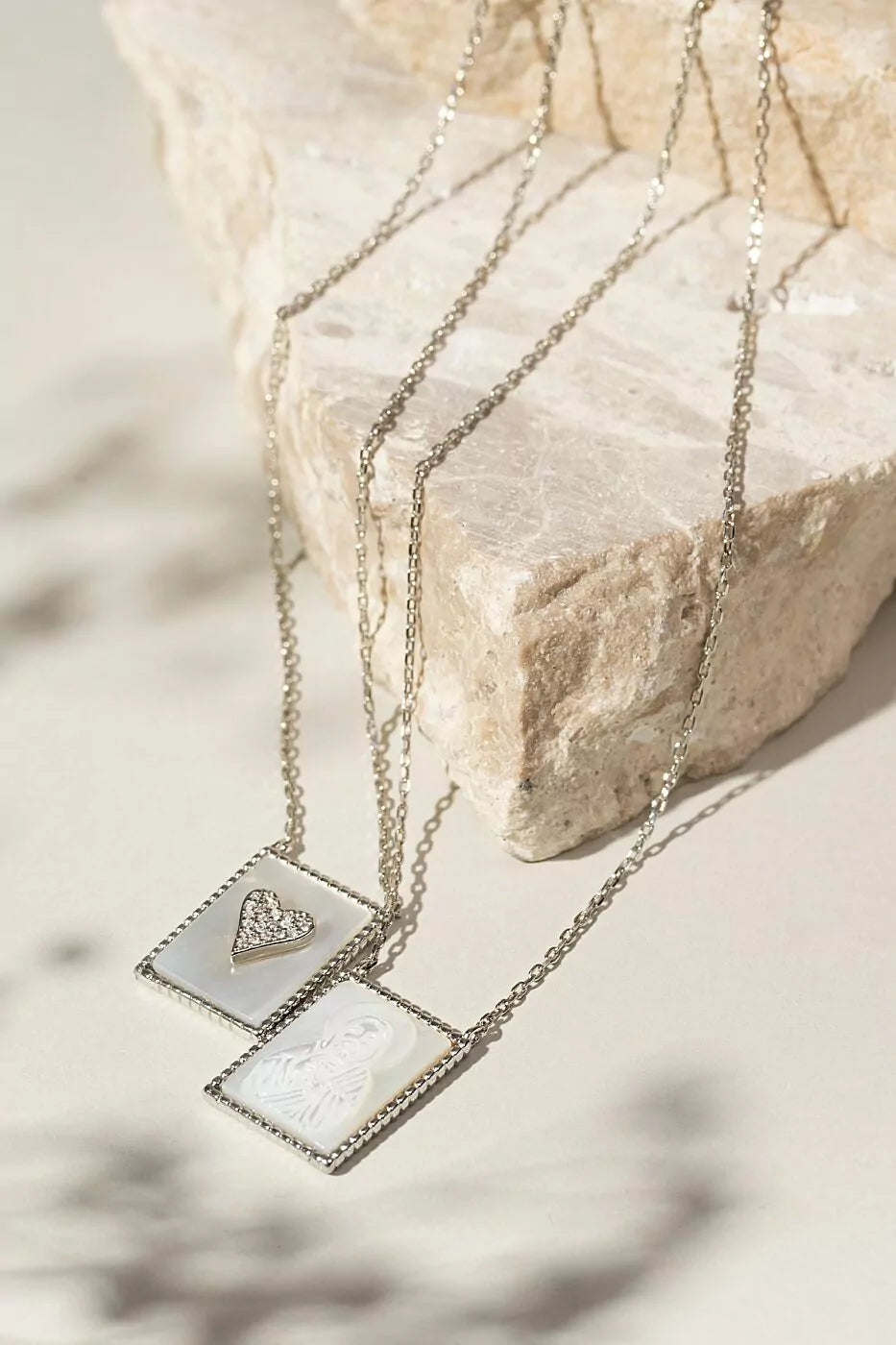 JESUS AND HEART SCAPULAR NECKLACE
