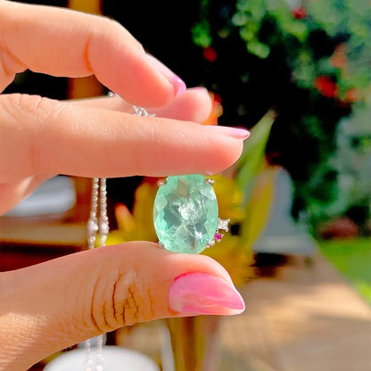 OVAL COLOMBIAN EMERALD NECKLACE