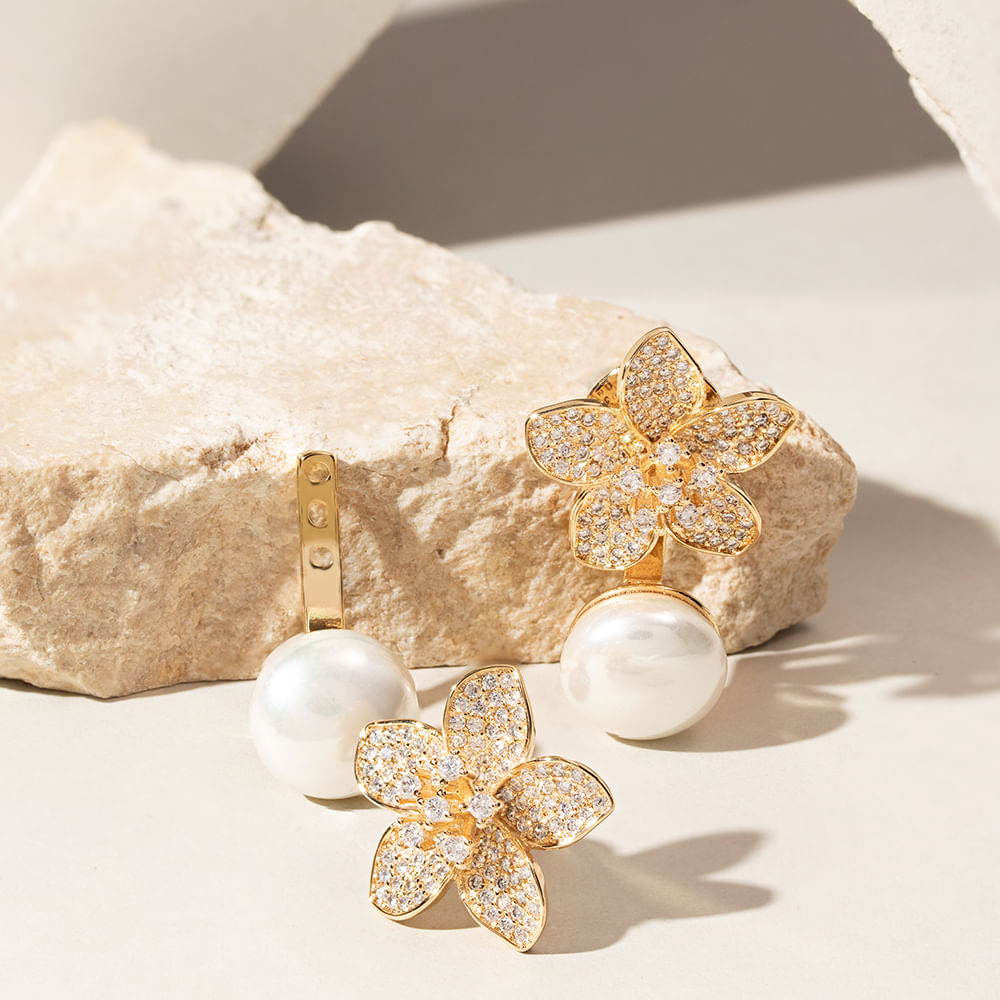 PEARL FLOWER EARRING