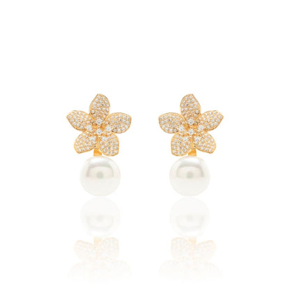 PEARL FLOWER EARRING