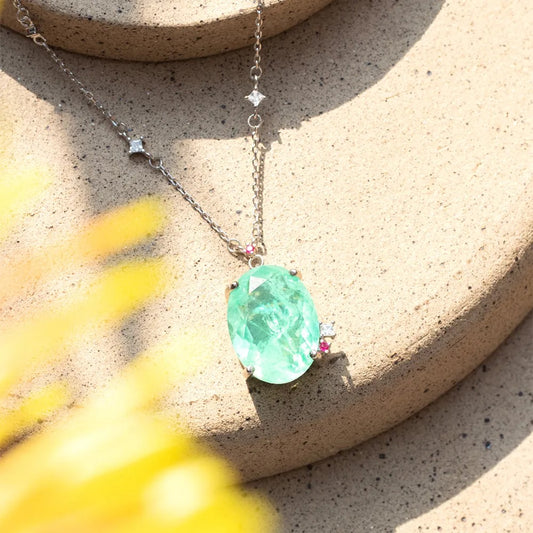 OVAL COLOMBIAN EMERALD NECKLACE