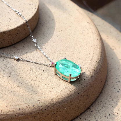 OVAL COLOMBIAN EMERALD NECKLACE