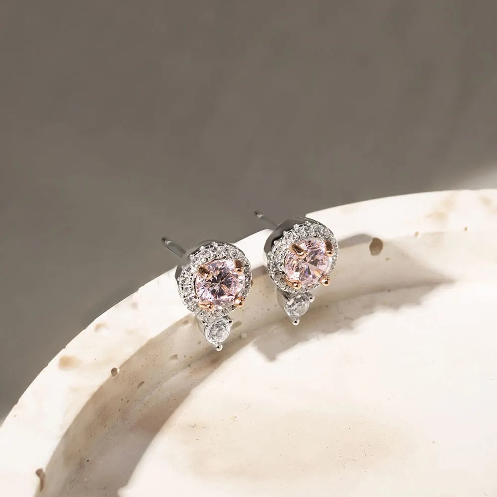 DIAMOND PINK EARRING