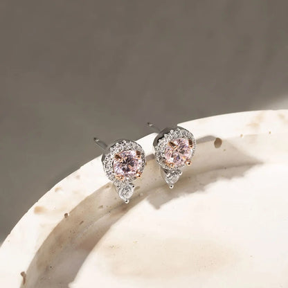 DIAMOND PINK EARRING