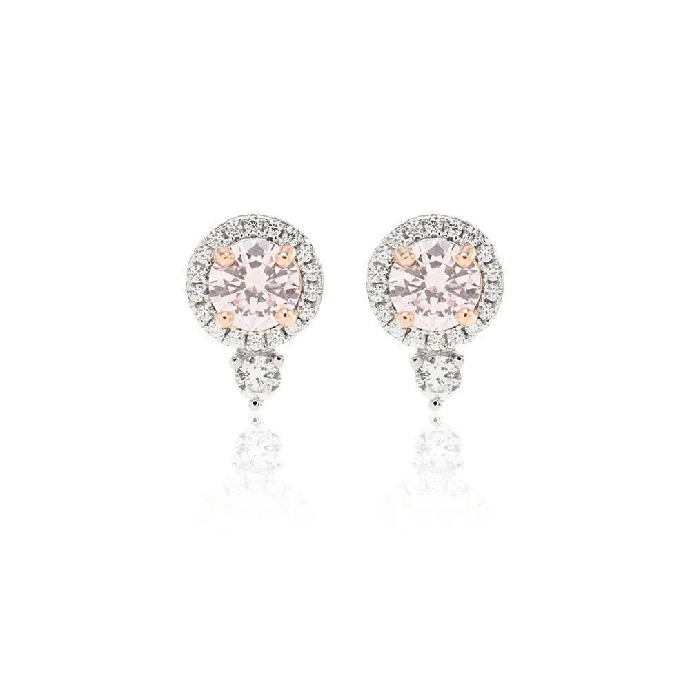 DIAMOND PINK EARRING