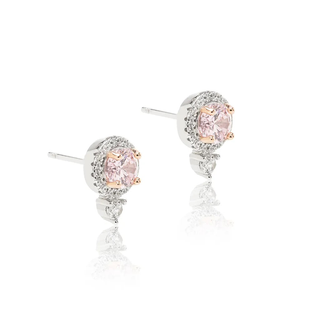 DIAMOND PINK EARRING