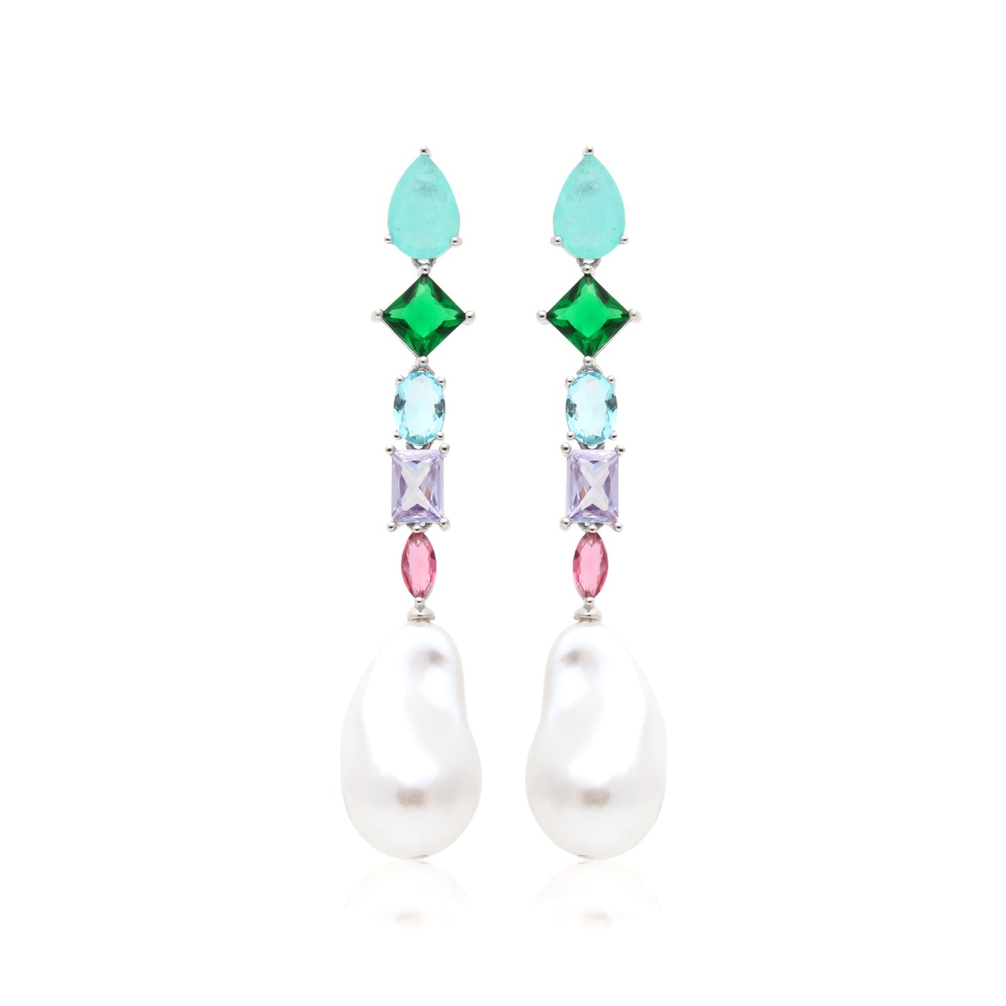 FUSION TOURMALINE PEARL EARRING