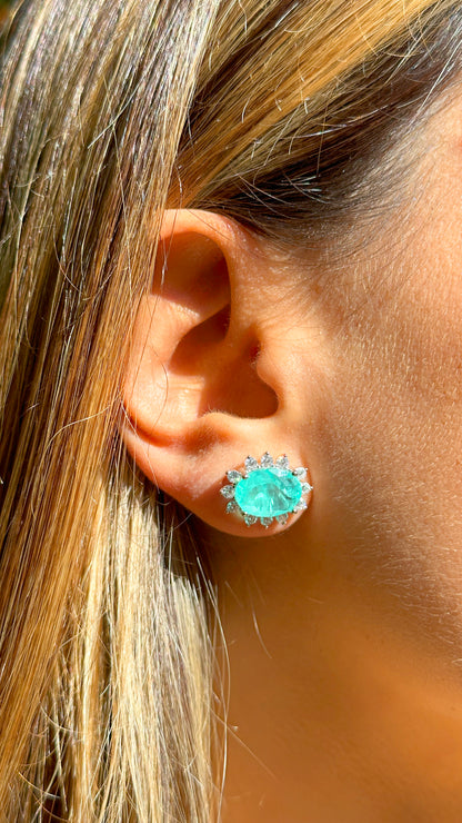 OVAL COLOMBIAN EMERALD EARRING